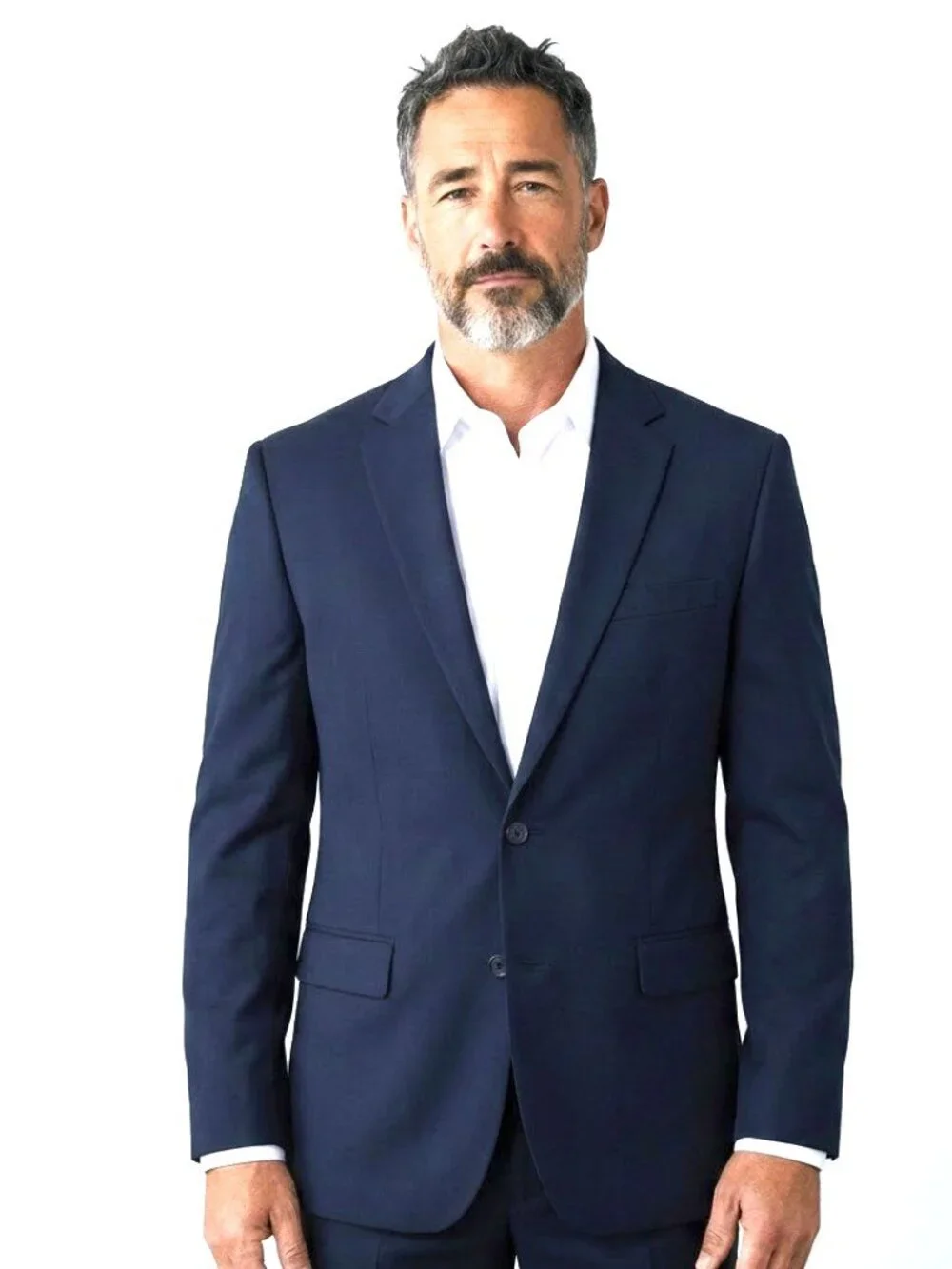 Joe Joseph Abboud Sport Coat Mens‎ 40L Navy Blue Wool Two Button Blazer